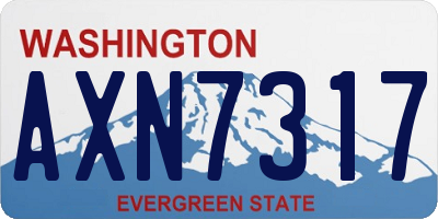 WA license plate AXN7317