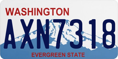 WA license plate AXN7318