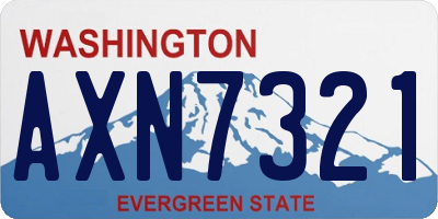 WA license plate AXN7321