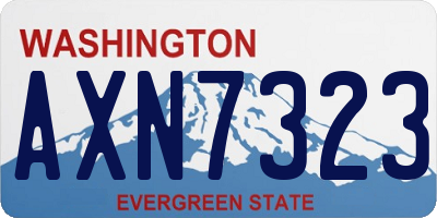 WA license plate AXN7323