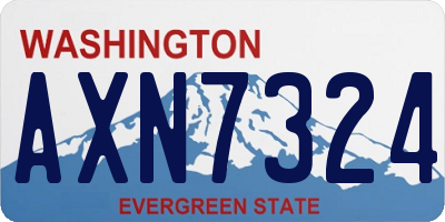 WA license plate AXN7324