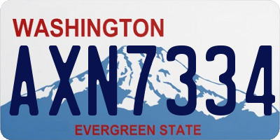 WA license plate AXN7334