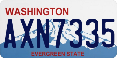 WA license plate AXN7335