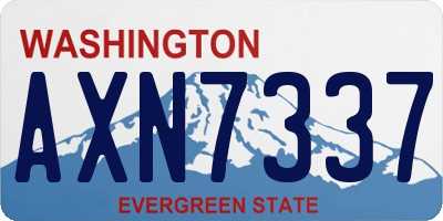 WA license plate AXN7337
