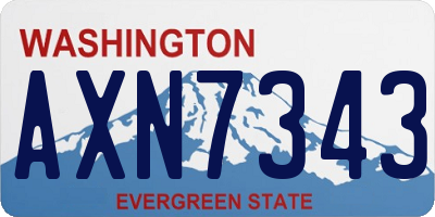 WA license plate AXN7343