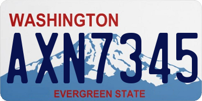 WA license plate AXN7345