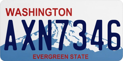 WA license plate AXN7346