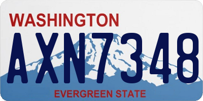 WA license plate AXN7348