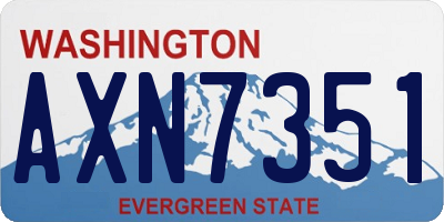 WA license plate AXN7351