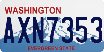 WA license plate AXN7353