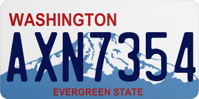 WA license plate AXN7354