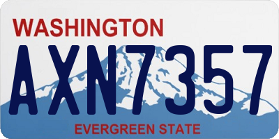 WA license plate AXN7357