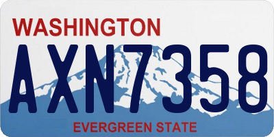 WA license plate AXN7358