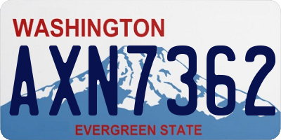 WA license plate AXN7362