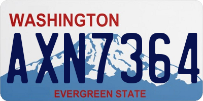WA license plate AXN7364