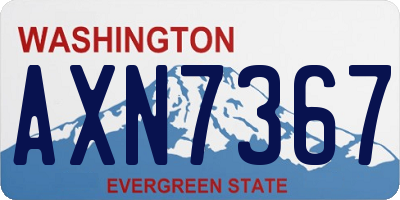WA license plate AXN7367