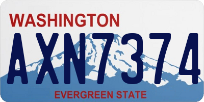 WA license plate AXN7374