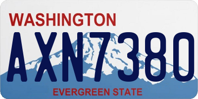 WA license plate AXN7380