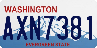 WA license plate AXN7381