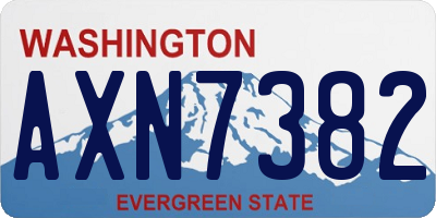 WA license plate AXN7382