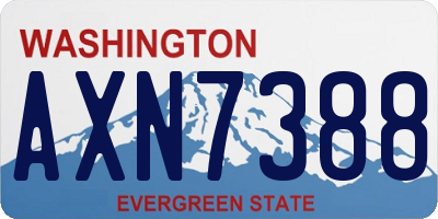 WA license plate AXN7388