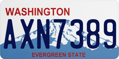 WA license plate AXN7389