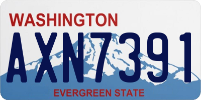 WA license plate AXN7391