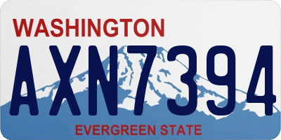 WA license plate AXN7394