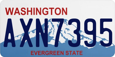 WA license plate AXN7395