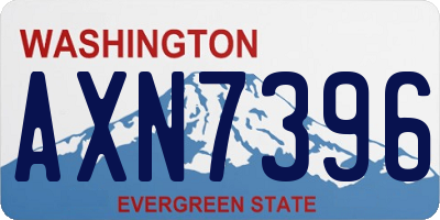 WA license plate AXN7396
