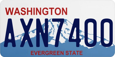 WA license plate AXN7400