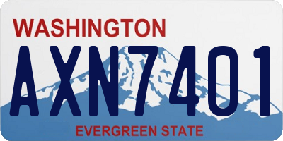 WA license plate AXN7401