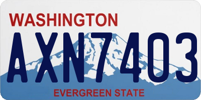 WA license plate AXN7403