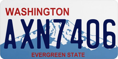WA license plate AXN7406