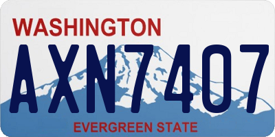 WA license plate AXN7407