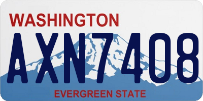 WA license plate AXN7408