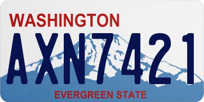 WA license plate AXN7421