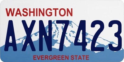 WA license plate AXN7423