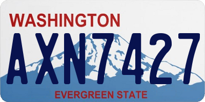 WA license plate AXN7427