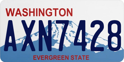 WA license plate AXN7428