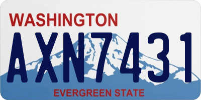 WA license plate AXN7431