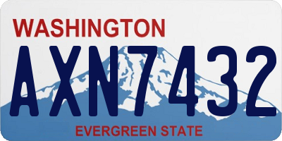 WA license plate AXN7432