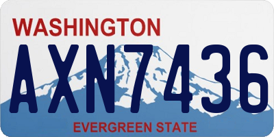 WA license plate AXN7436