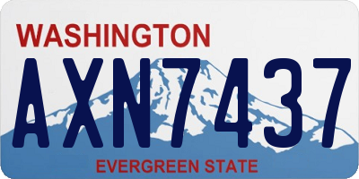 WA license plate AXN7437