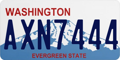 WA license plate AXN7444