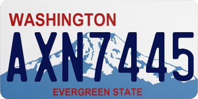 WA license plate AXN7445