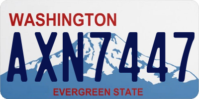WA license plate AXN7447