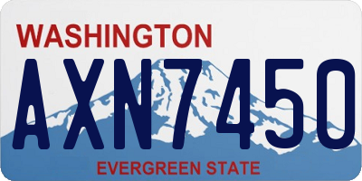 WA license plate AXN7450