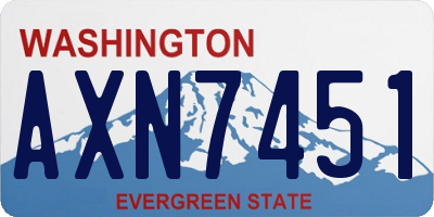 WA license plate AXN7451