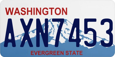 WA license plate AXN7453